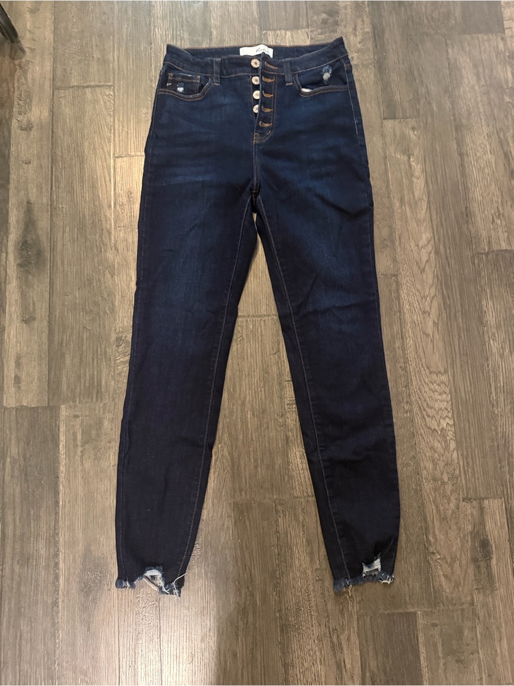 KanCan Dark Blue Skinny Button-Fly Jeans